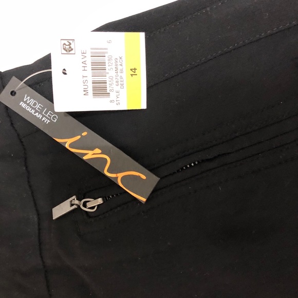 NWT INC Black Wide Leg Dress Pants, Size 14 - Picture 4 of 7